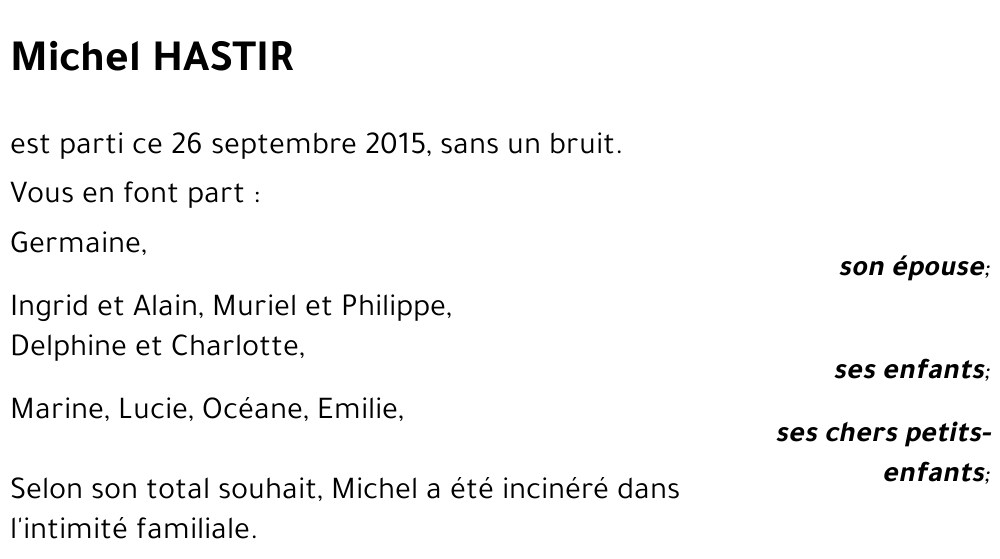 Michel HASTIR