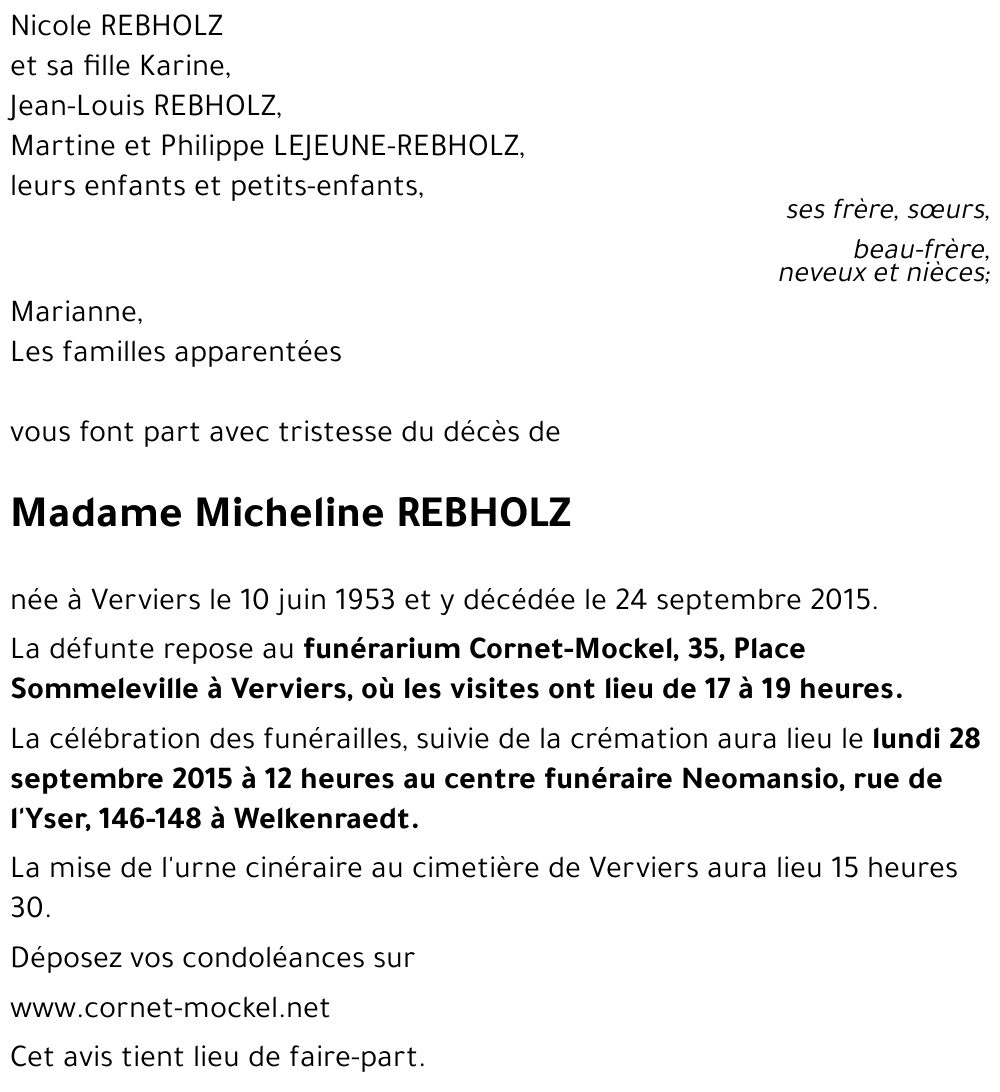 Micheline REBHOLZ