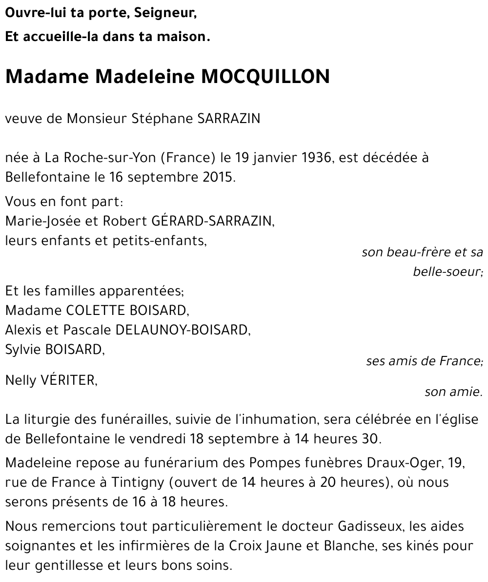 Mocquillon Madeleine