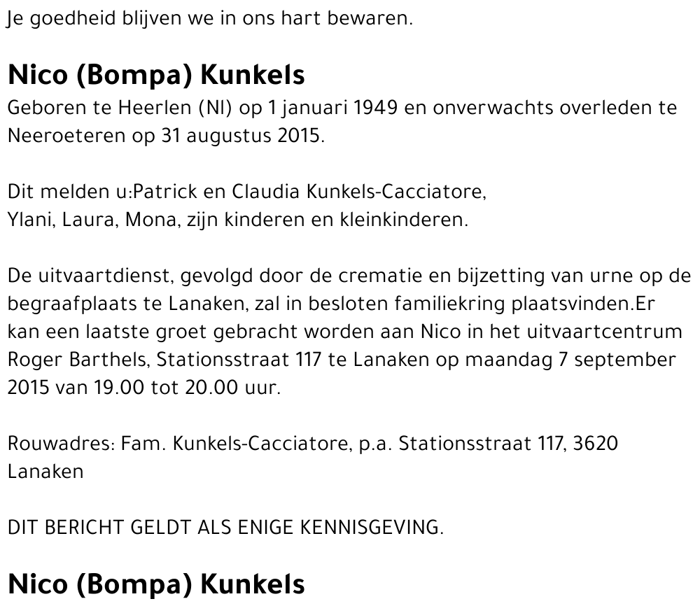 Nico (Bompa) Kunkels