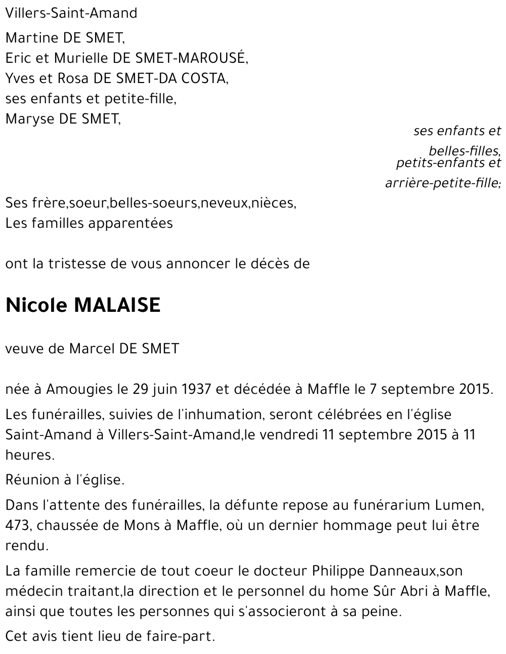 Nicole MALAISE