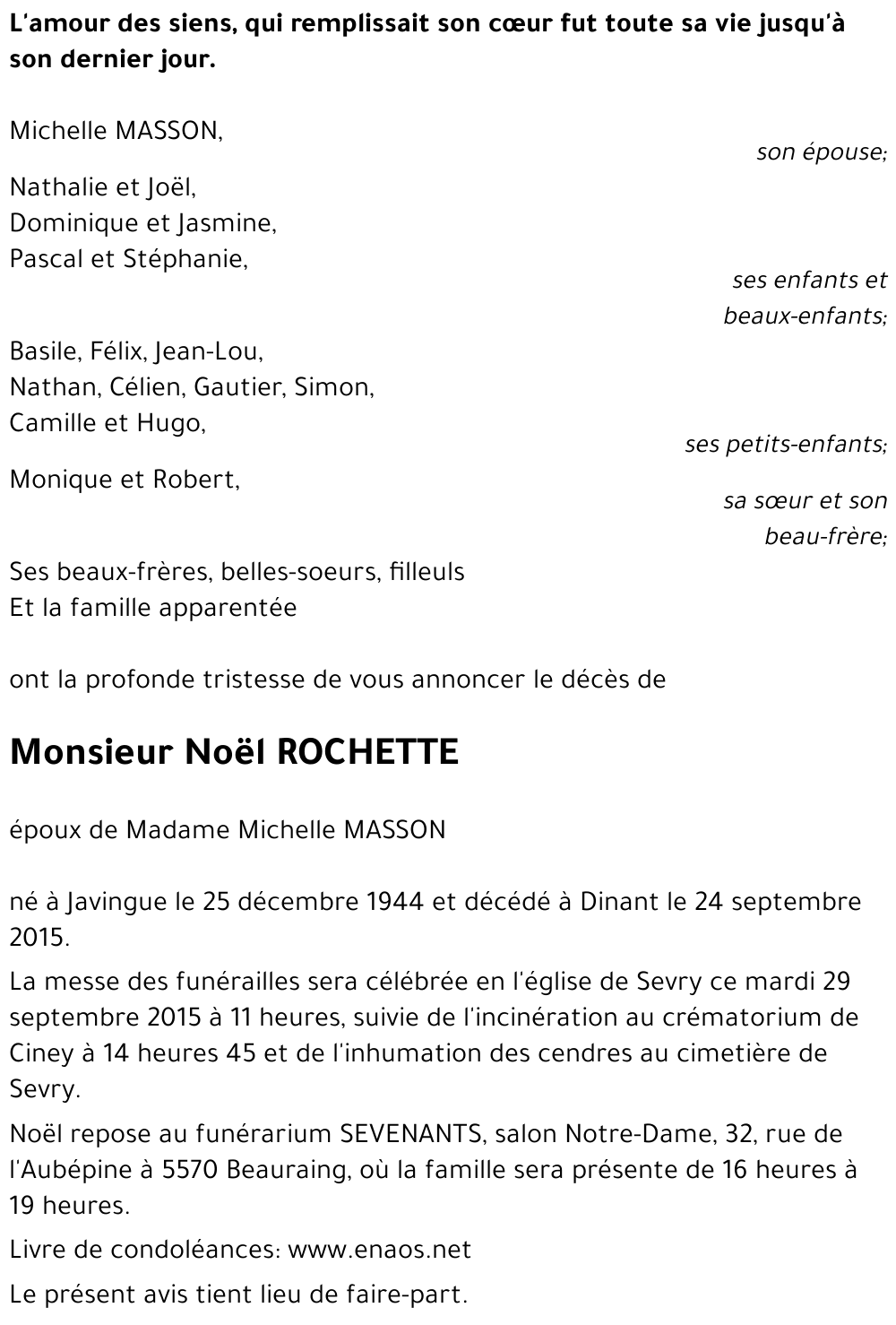 Noël ROCHETTE