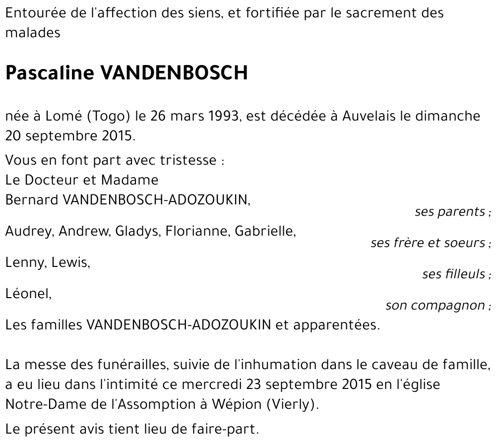 Pascaline VANDENBOSCH