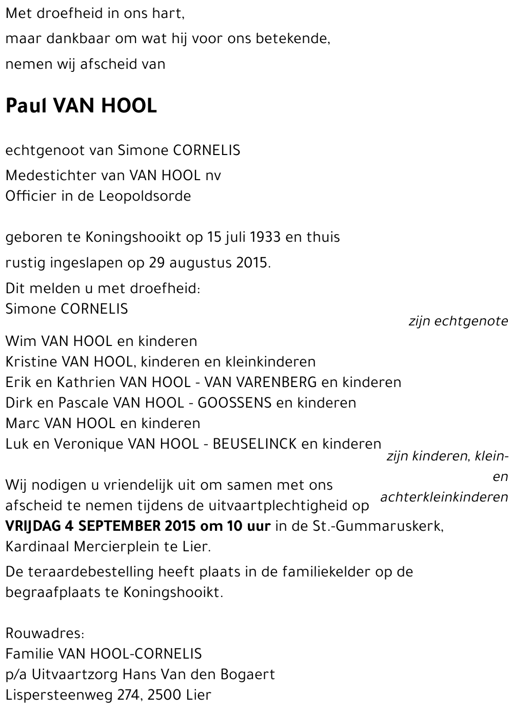 Paul VAN HOOL