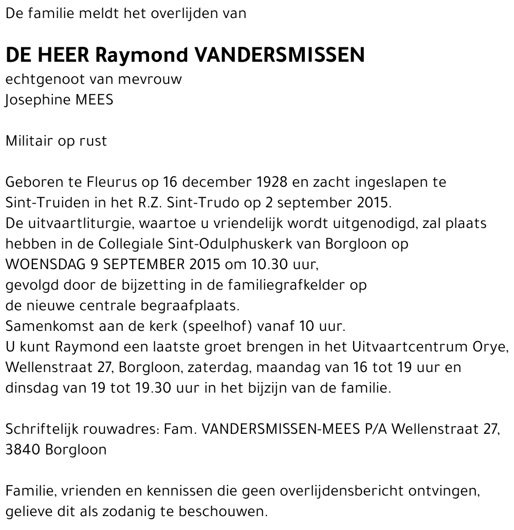 Raymond Vandersmissen