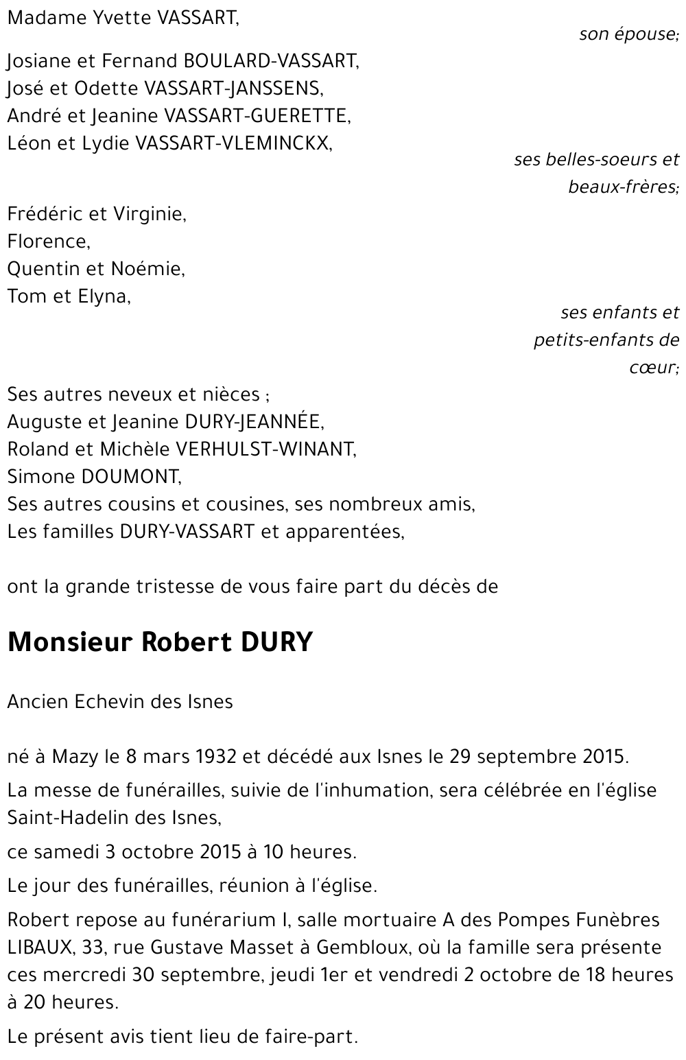 Robert DURY