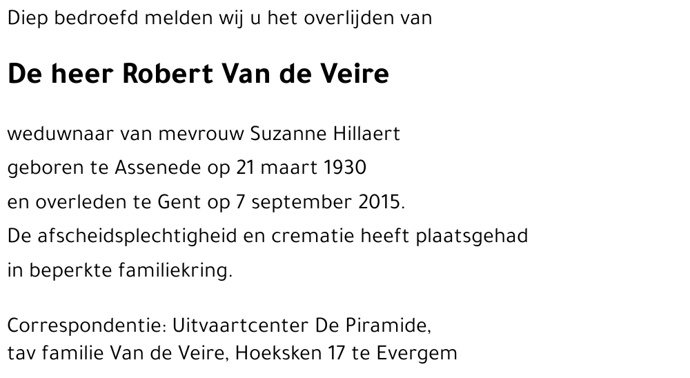 Robert Van de Veire