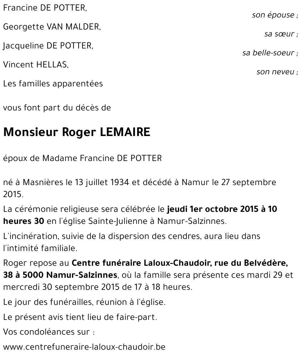 Roger LEMAIRE