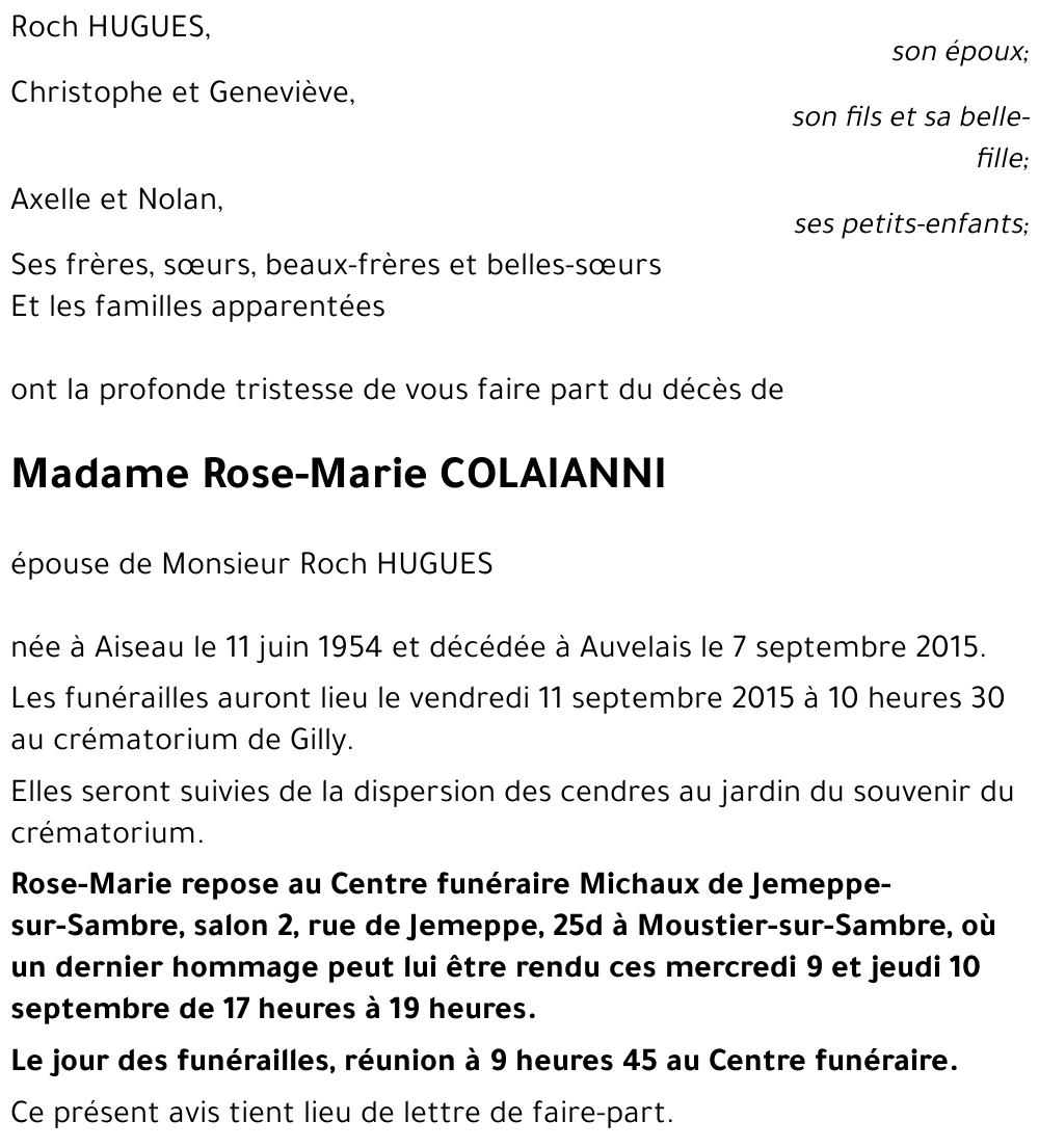 Rose-Marie COLAIANNI