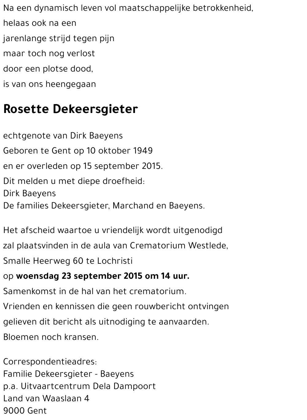Rosette Dekeersgieter