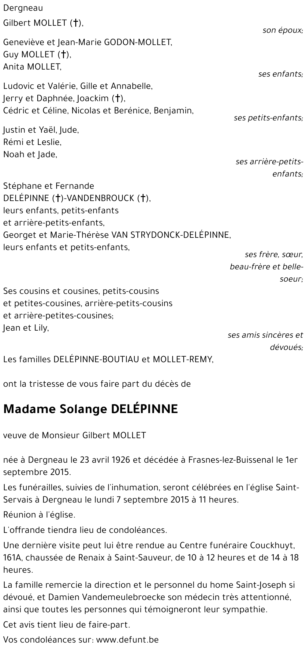 Solange DELÉPINNE