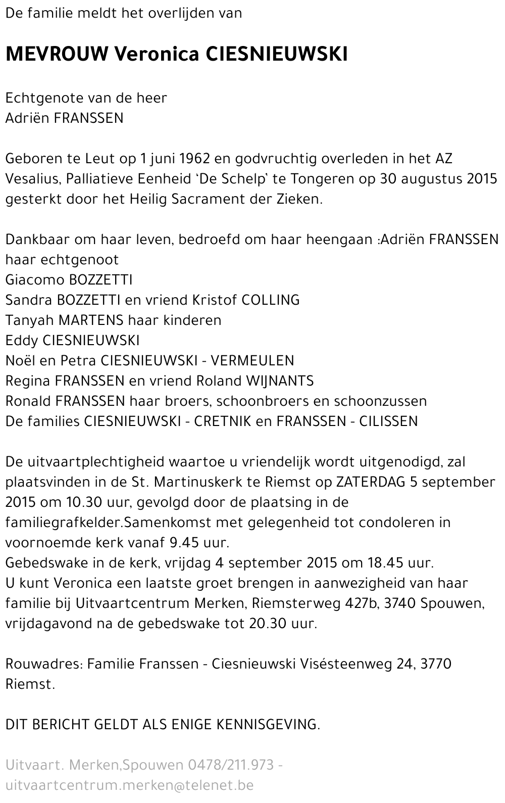 Veronica CIESNIEUWSKI