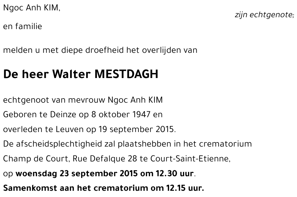 Walter MESTDAGH