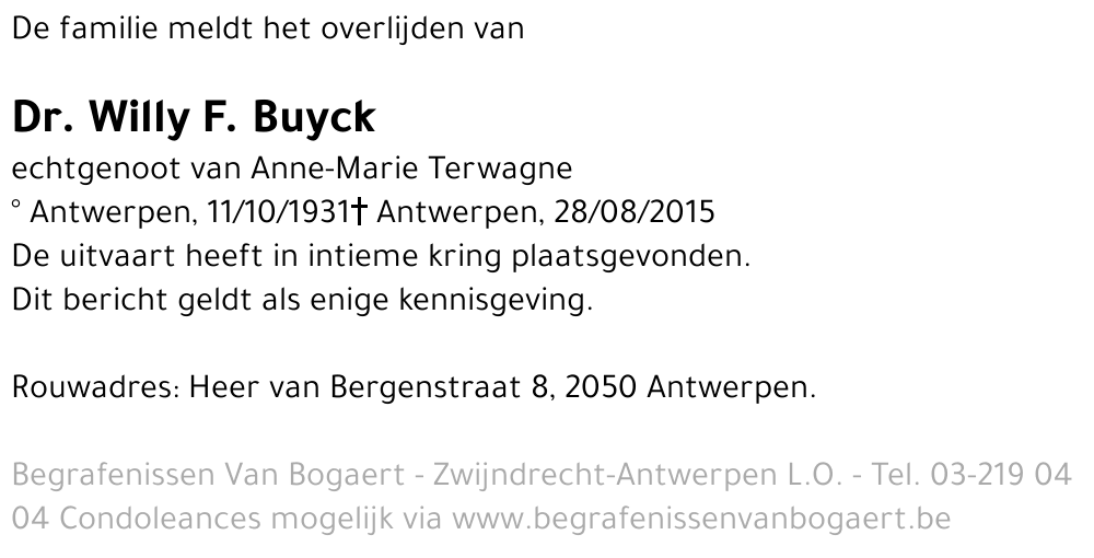 Willy F. Buyck