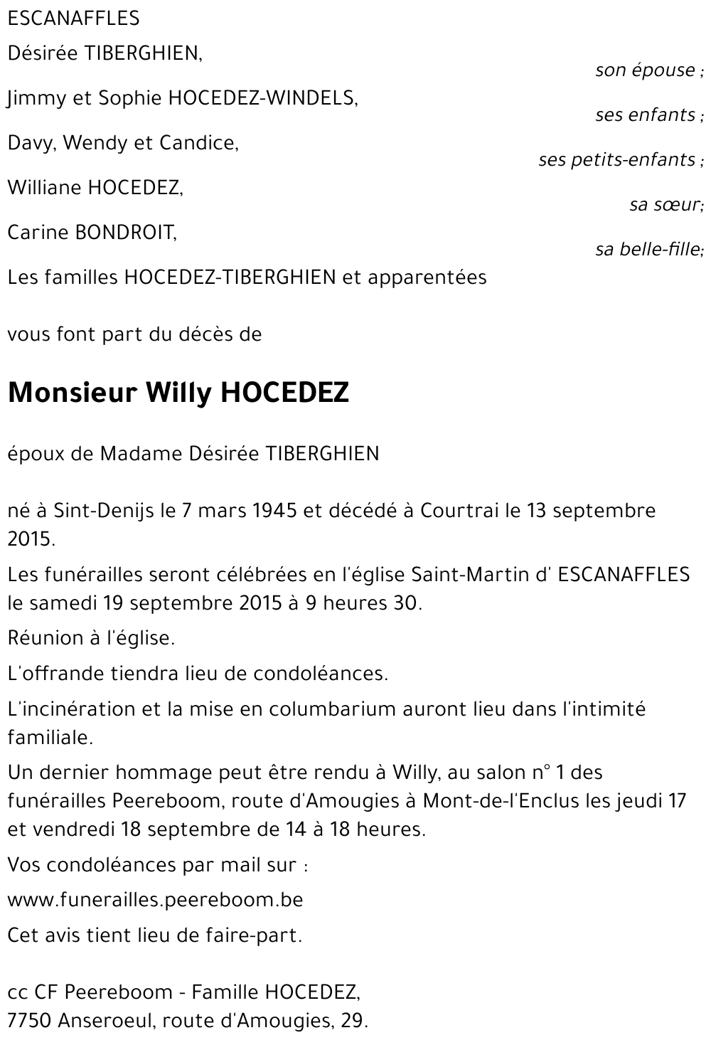 Willy HOCEDEZ