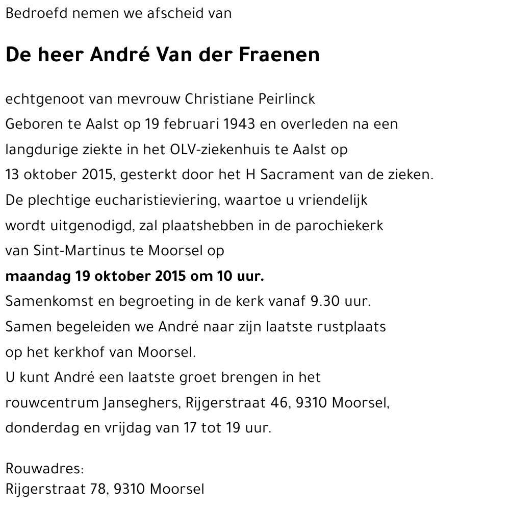 André VAN DER FRAENEN