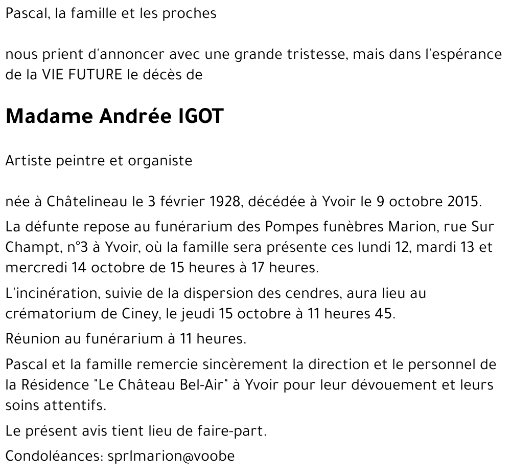 Andrée IGOT