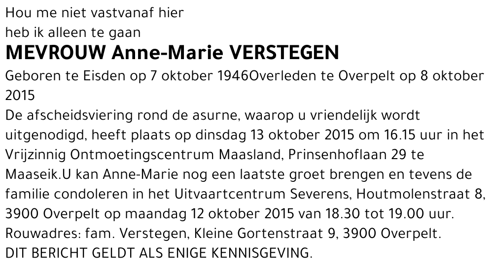 Anne-Marie Verstegen