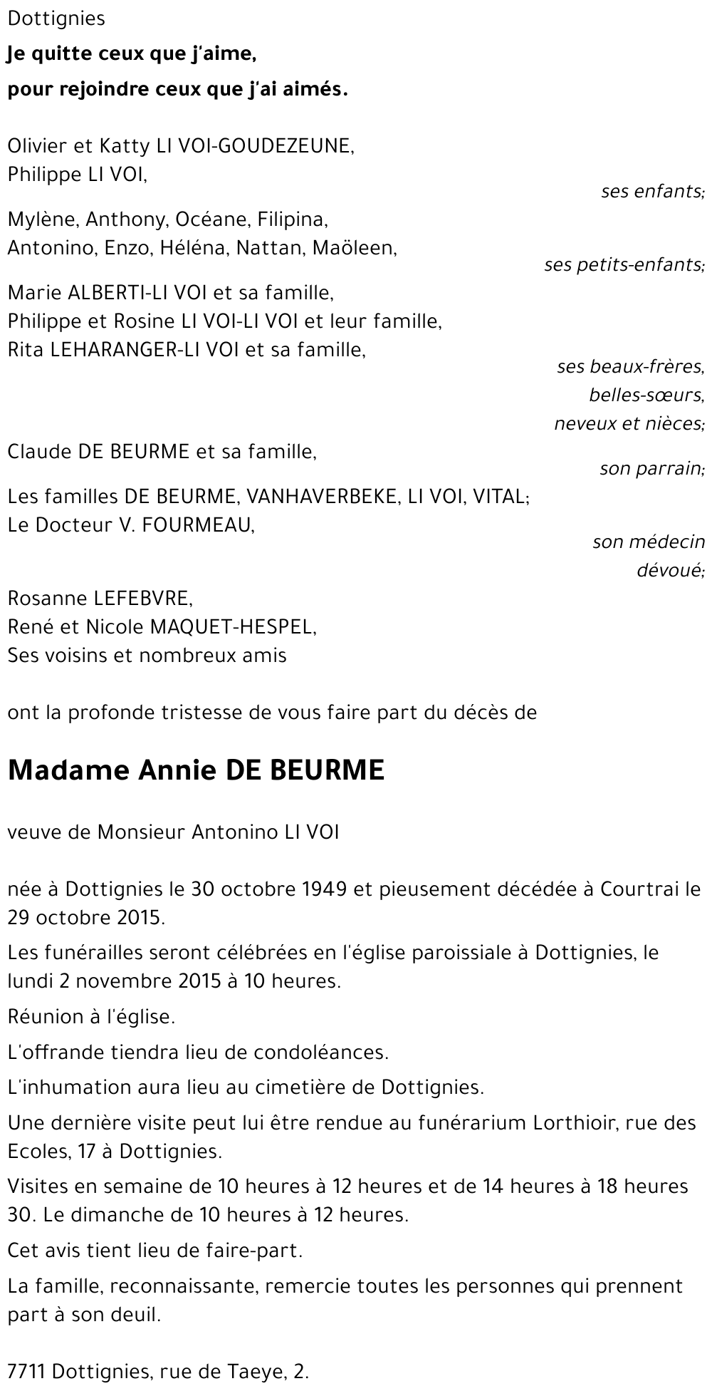 Annie DE BEURME