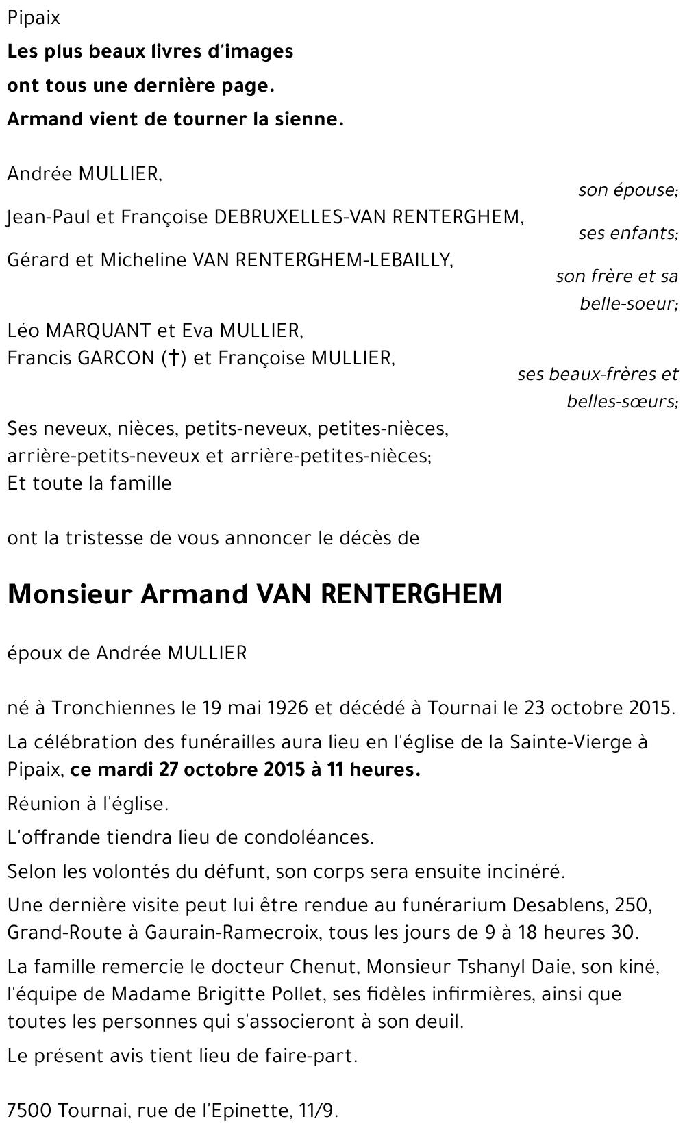 Armand VAN RENTERGHEM