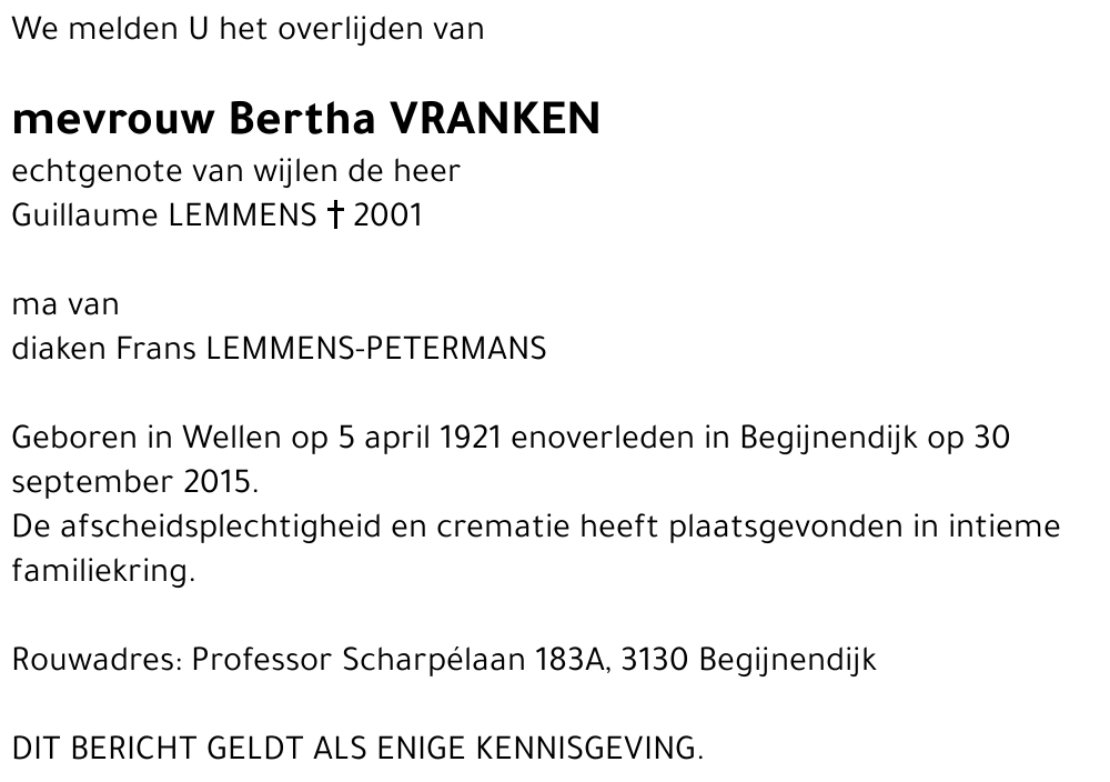 Bertha Vranken