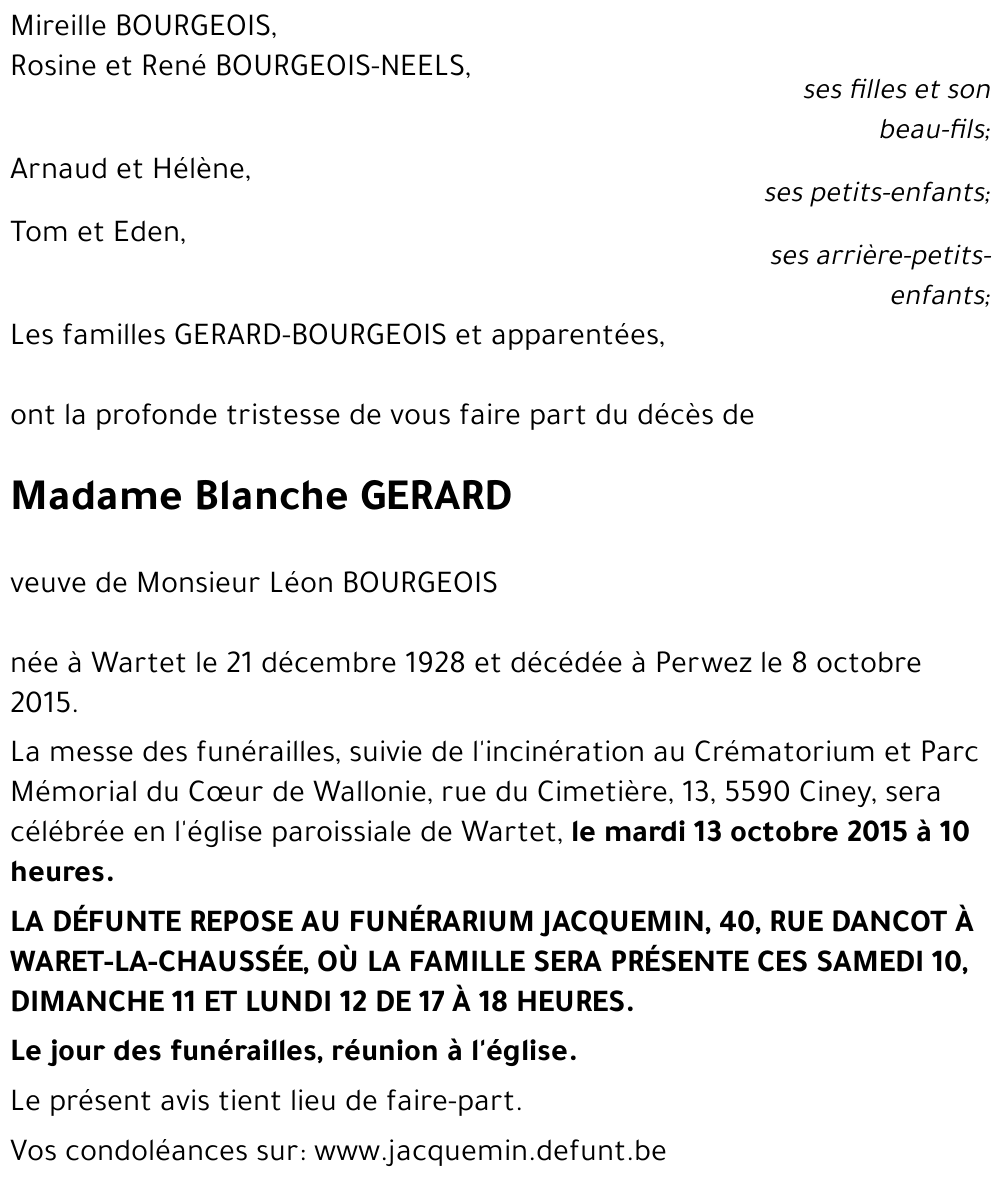 Blanche GERARD