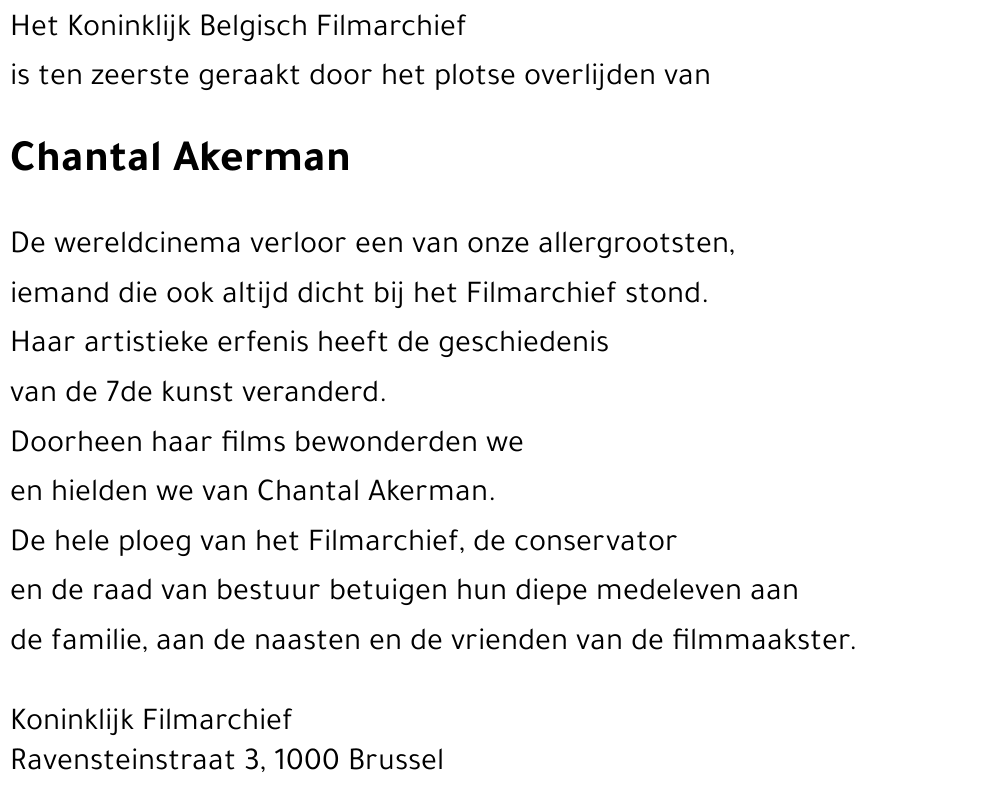 Chantal Akerman