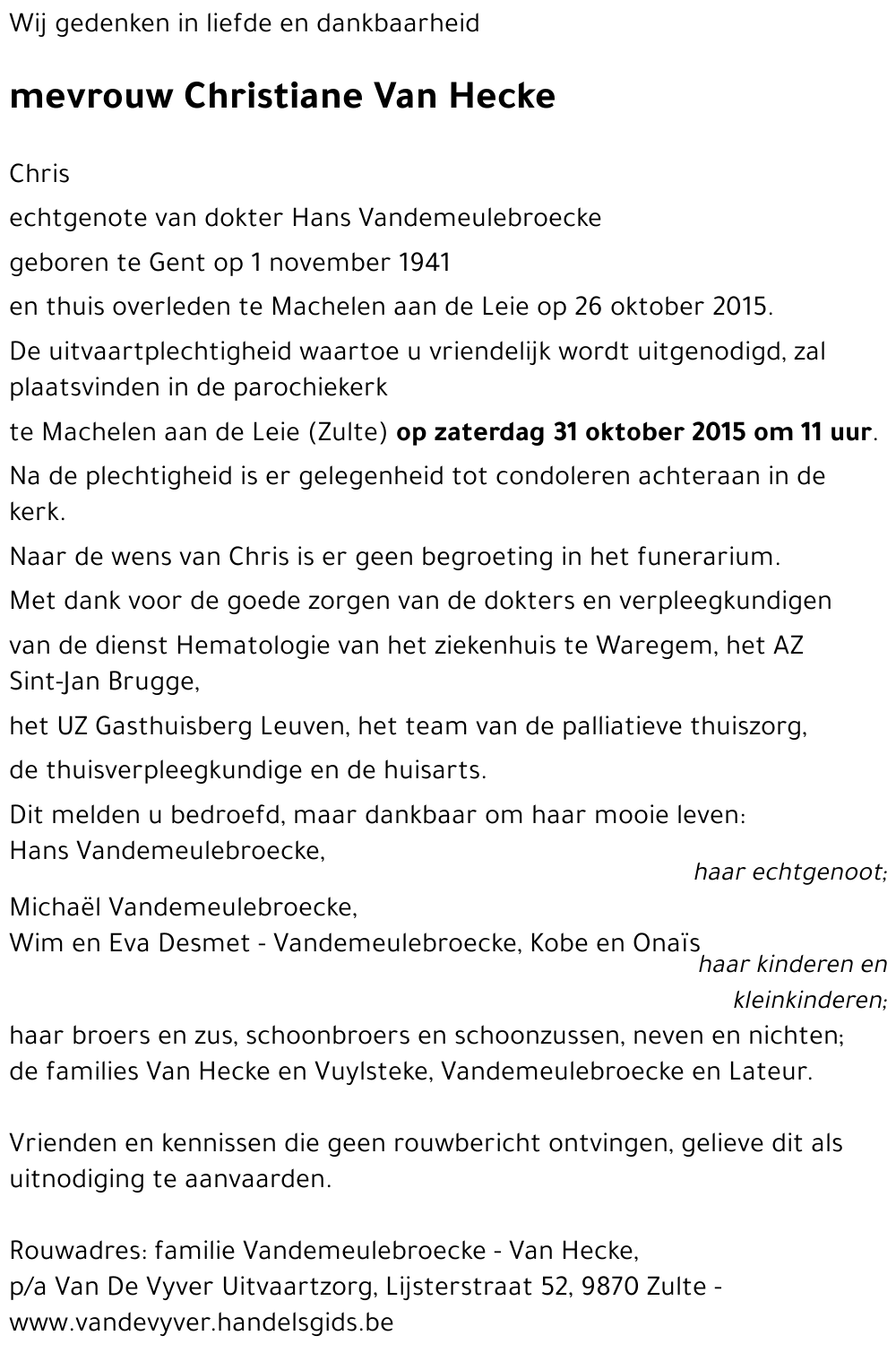 Christiane Van Hecke