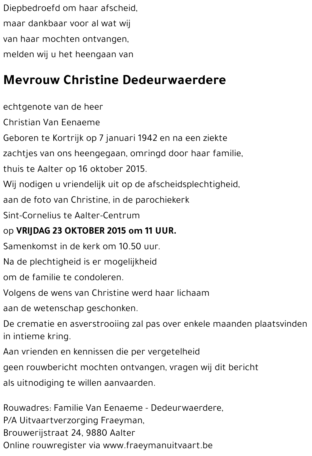 Christine Dedeurwaerdere