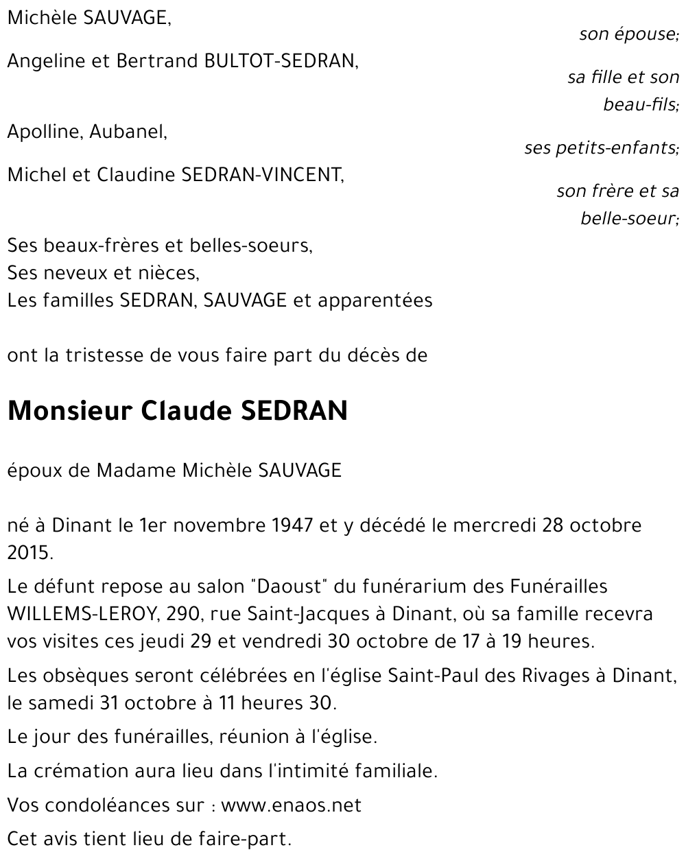 Claude SEDRAN