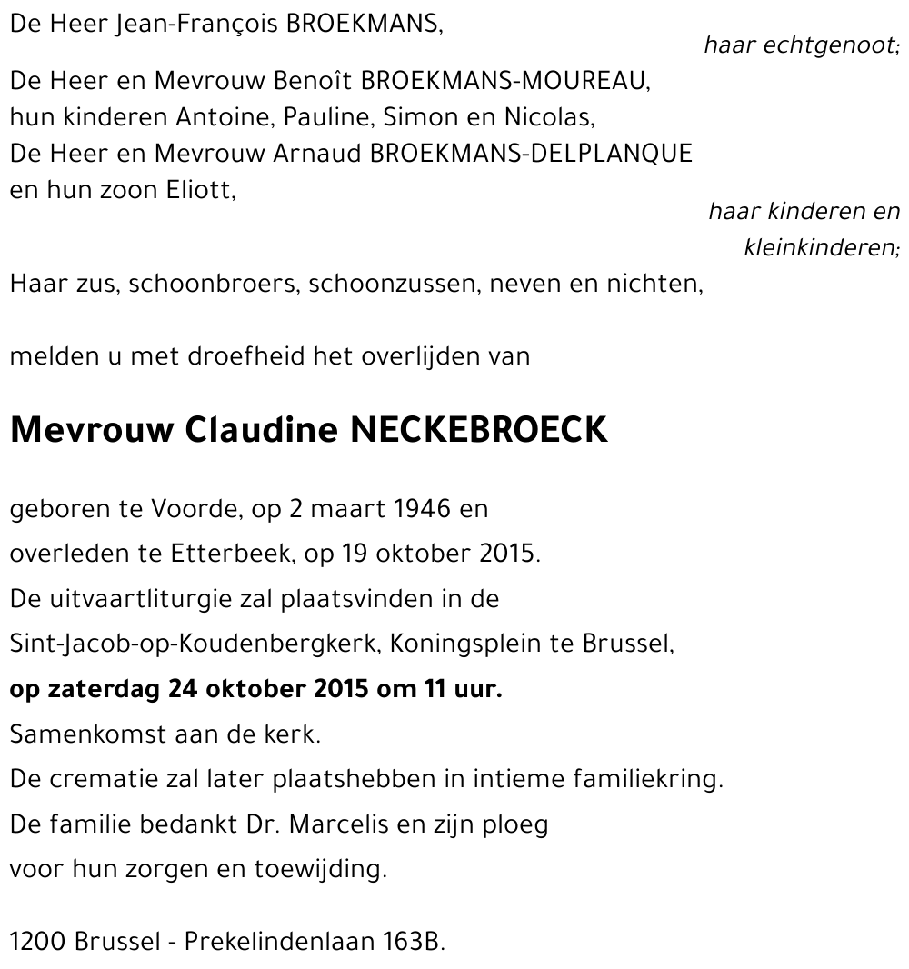 Claudine NECKEBROECK