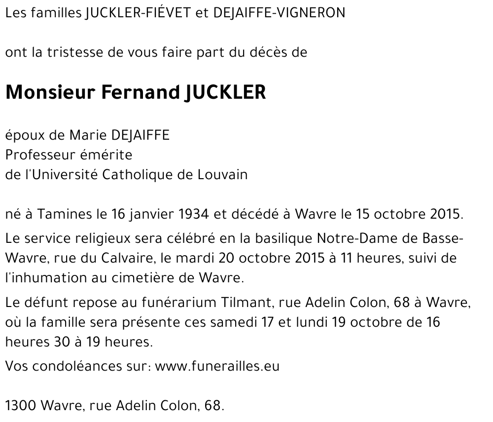 Fernand JUCKLER