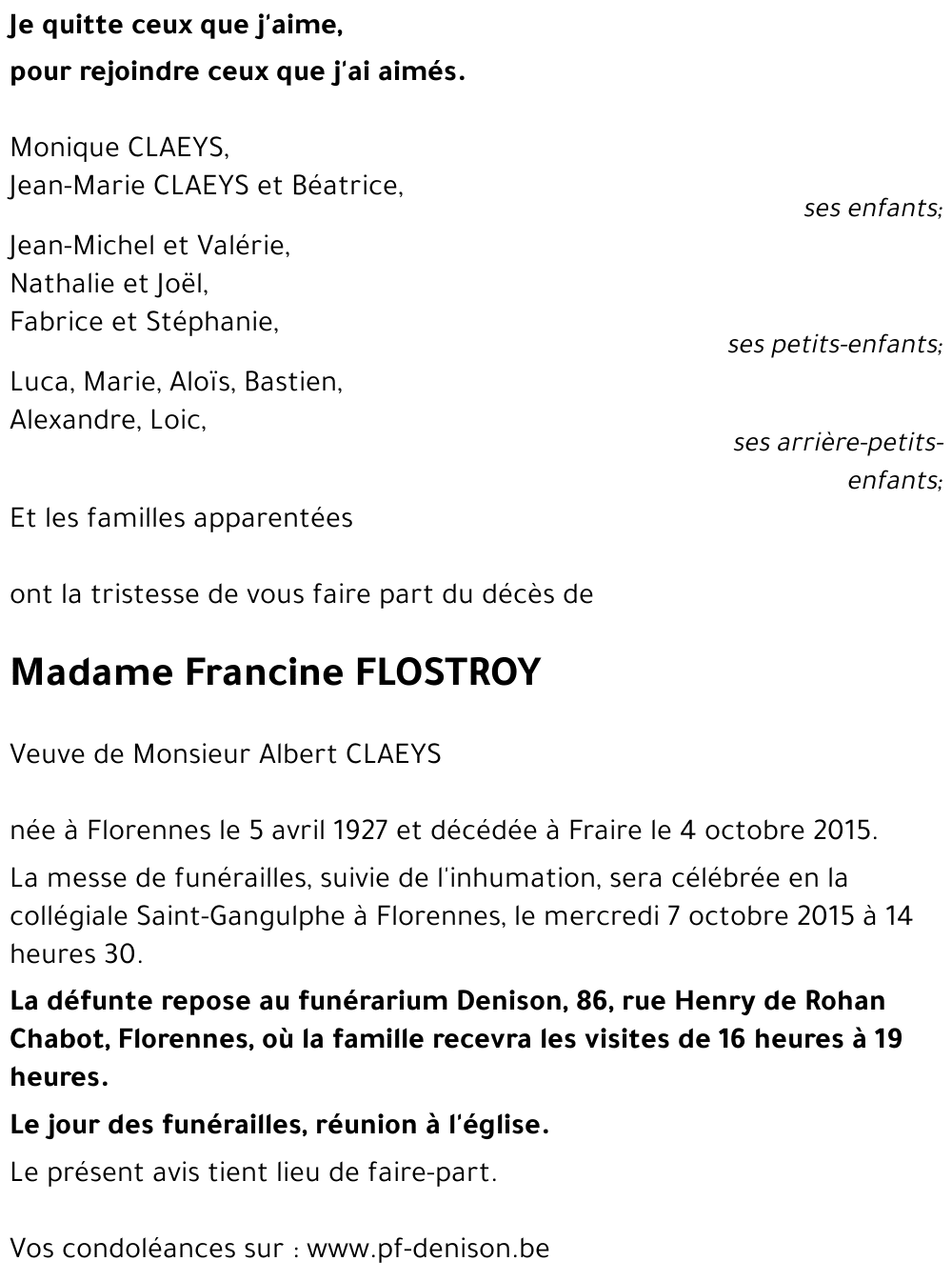Francine FLOSTROY