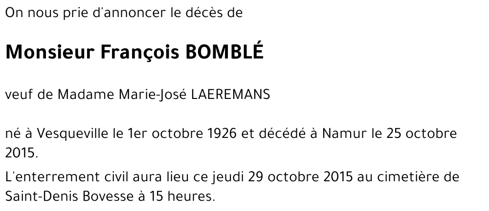 François BOMBLÉ