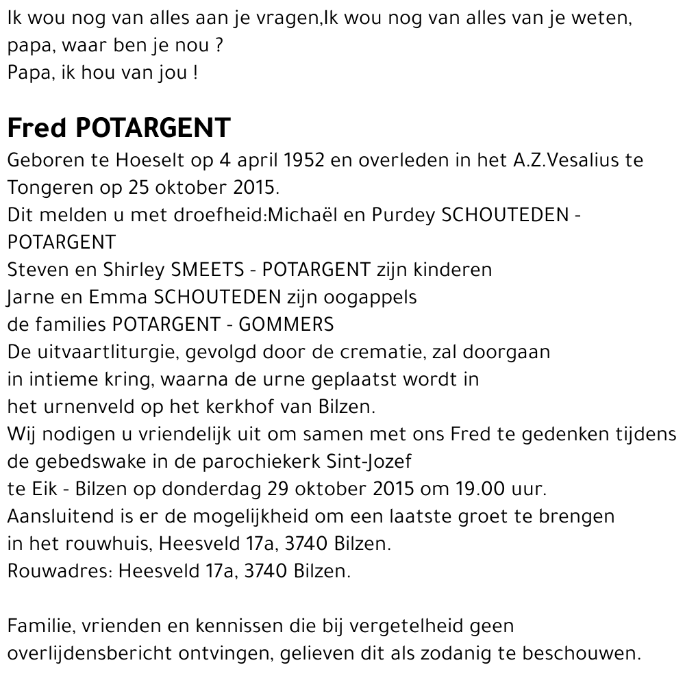 Fred POTARGENT