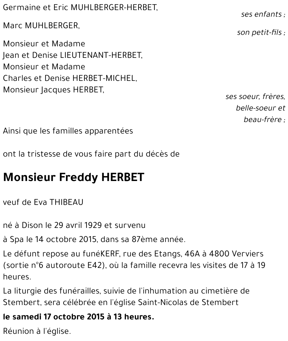Freddy HERBET