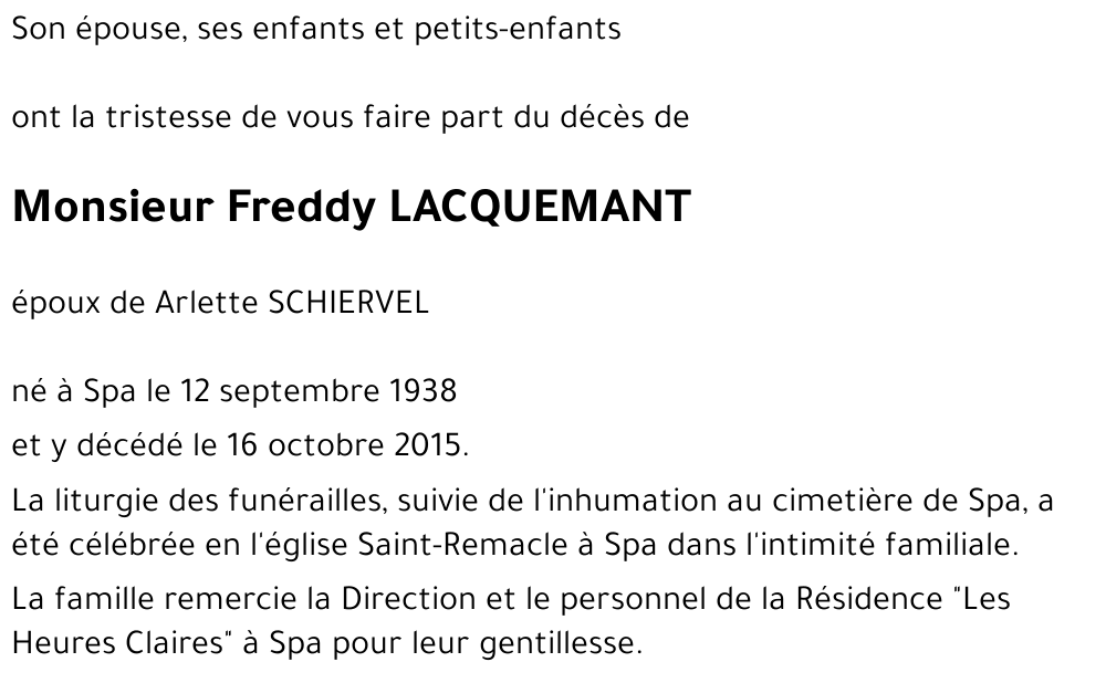 Freddy LACQUEMANT