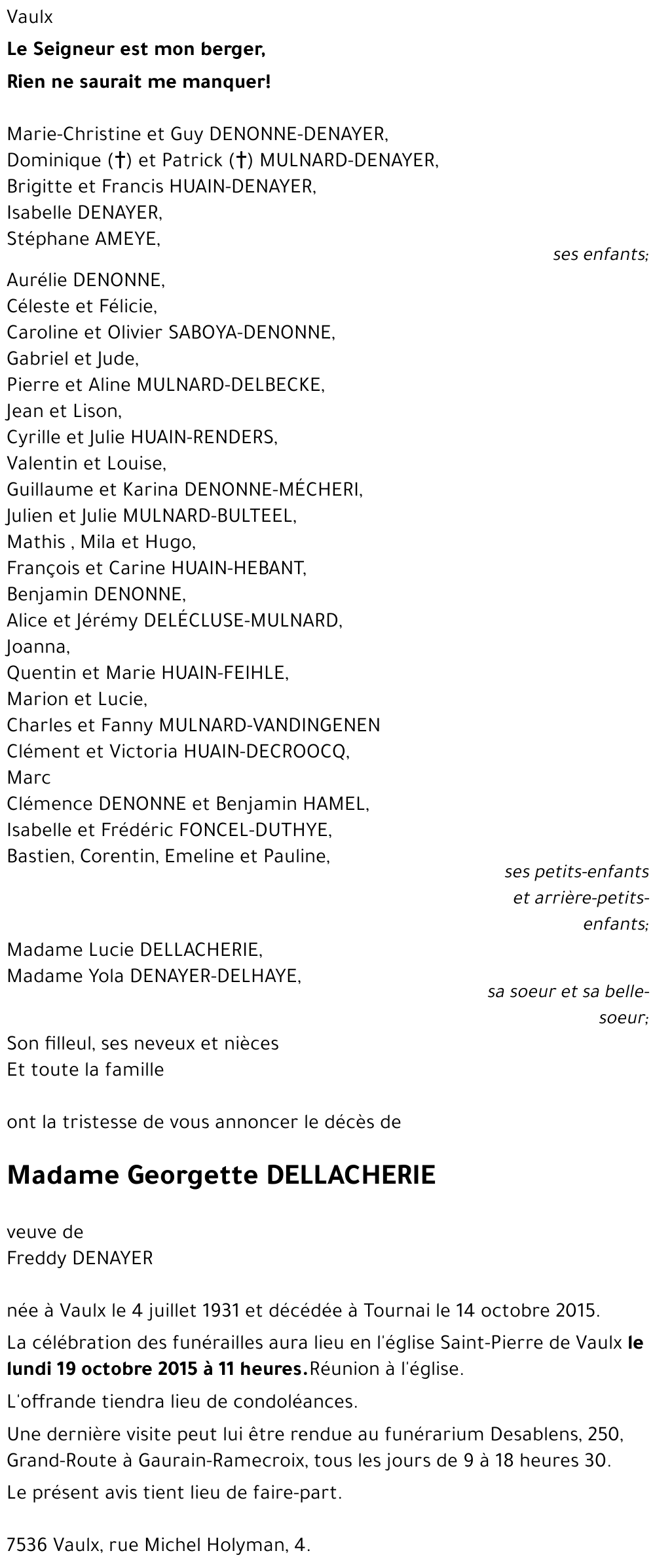 Georgette DELLACHERIE