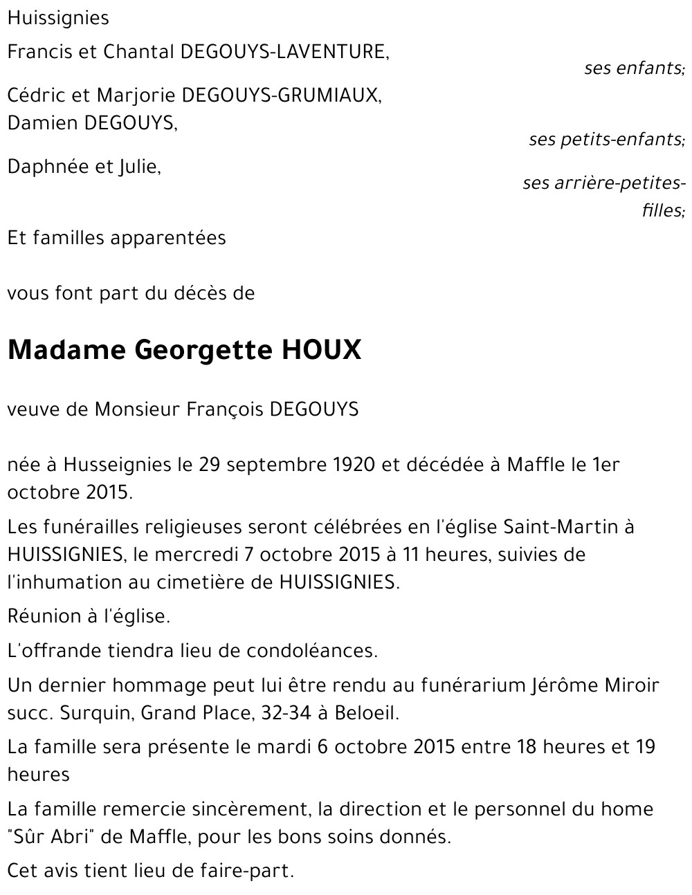 Georgette HOUX