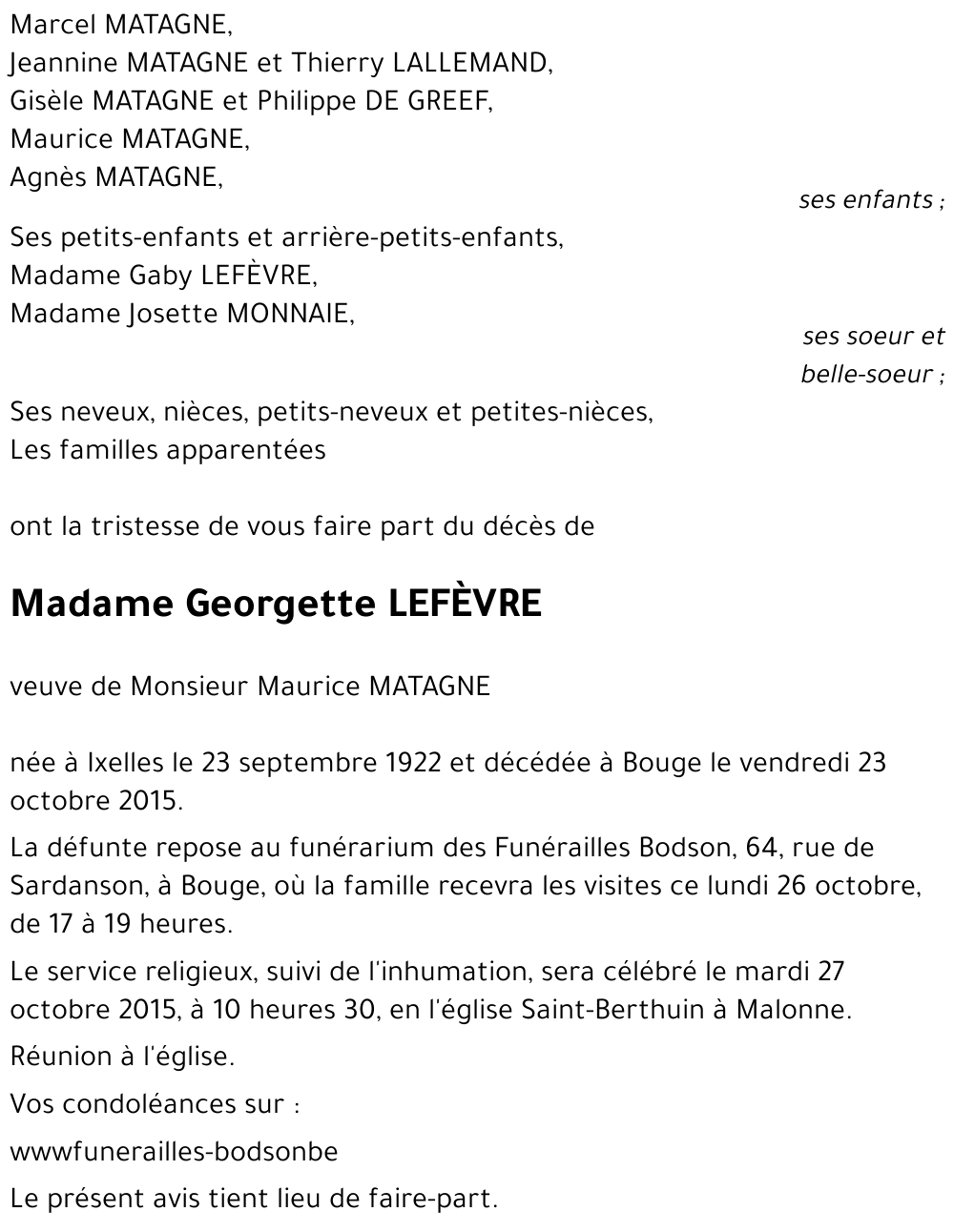 Georgette LEFÈVRE