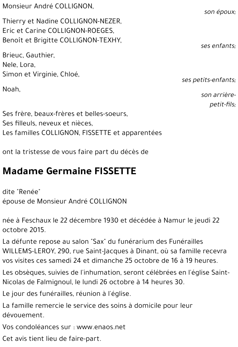 Germaine FISSETTE