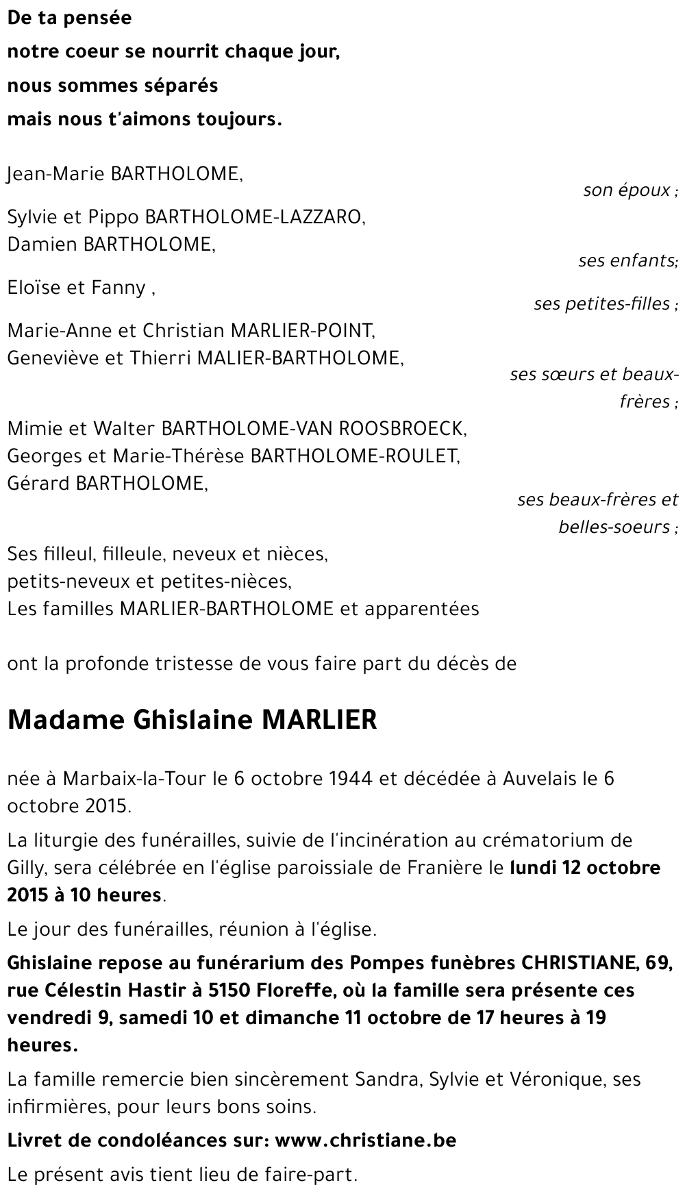 Ghislaine MARLIER