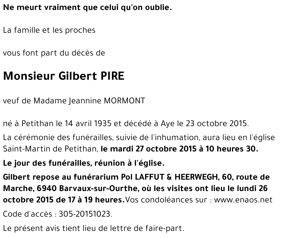 Gilbert PIRE