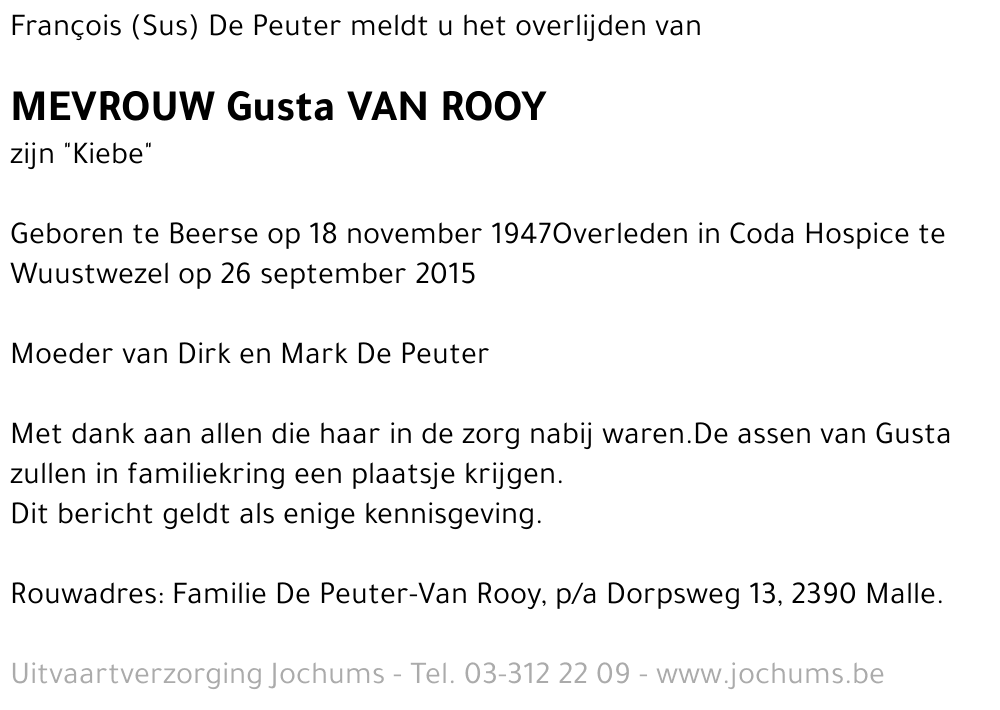 Gusta Van Rooy
