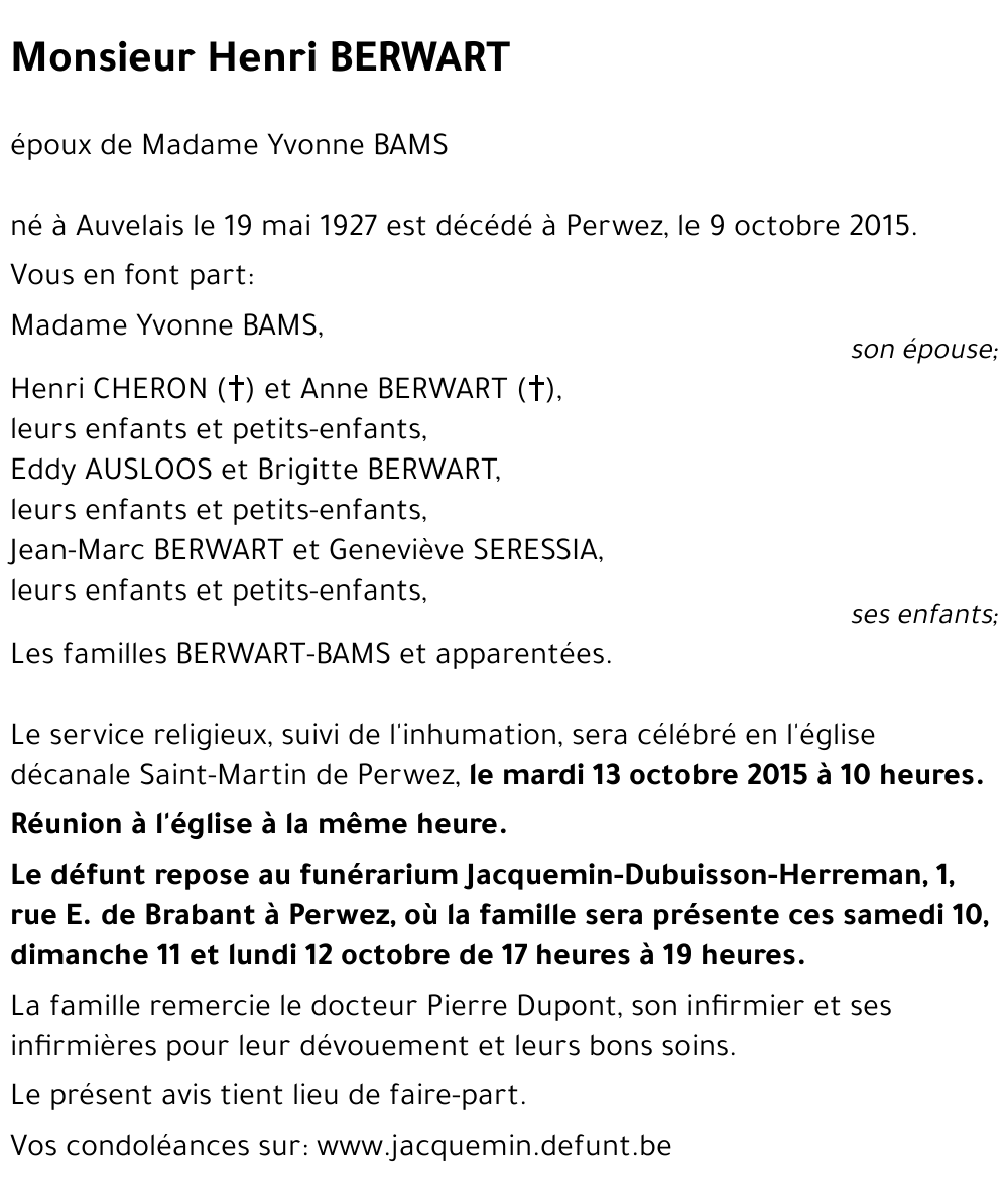 Henri BERWART