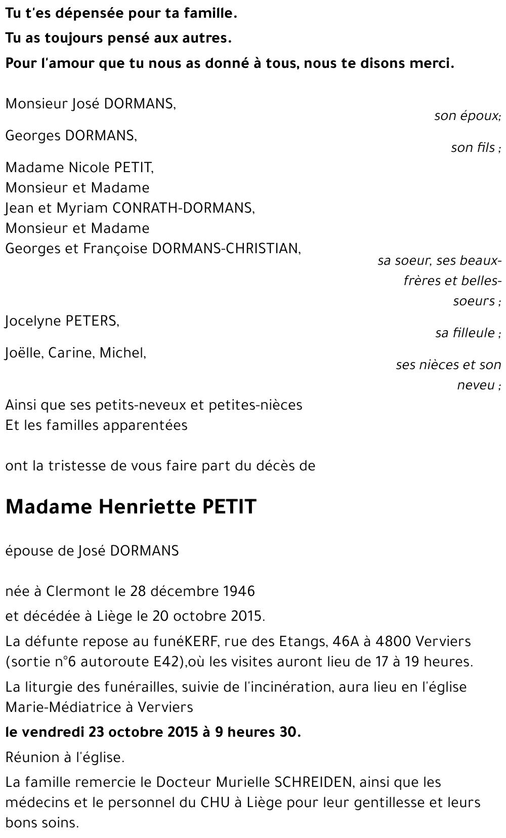 Henriette PETIT