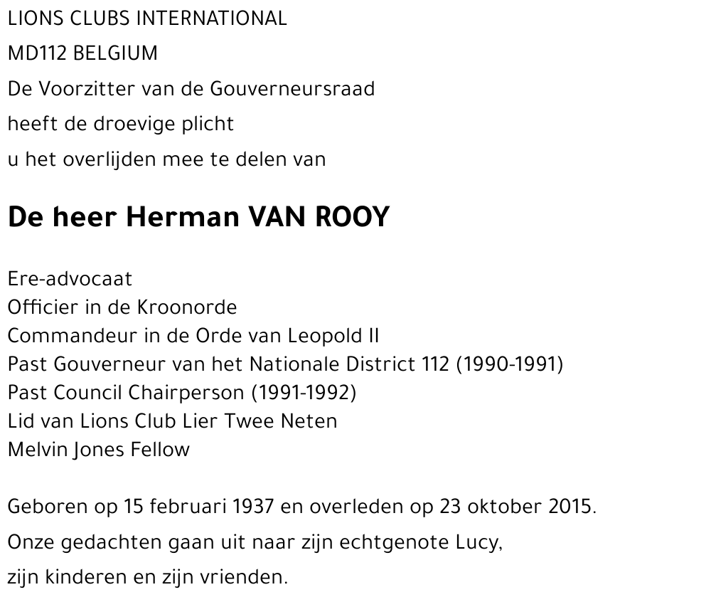 Herman VAN ROOY