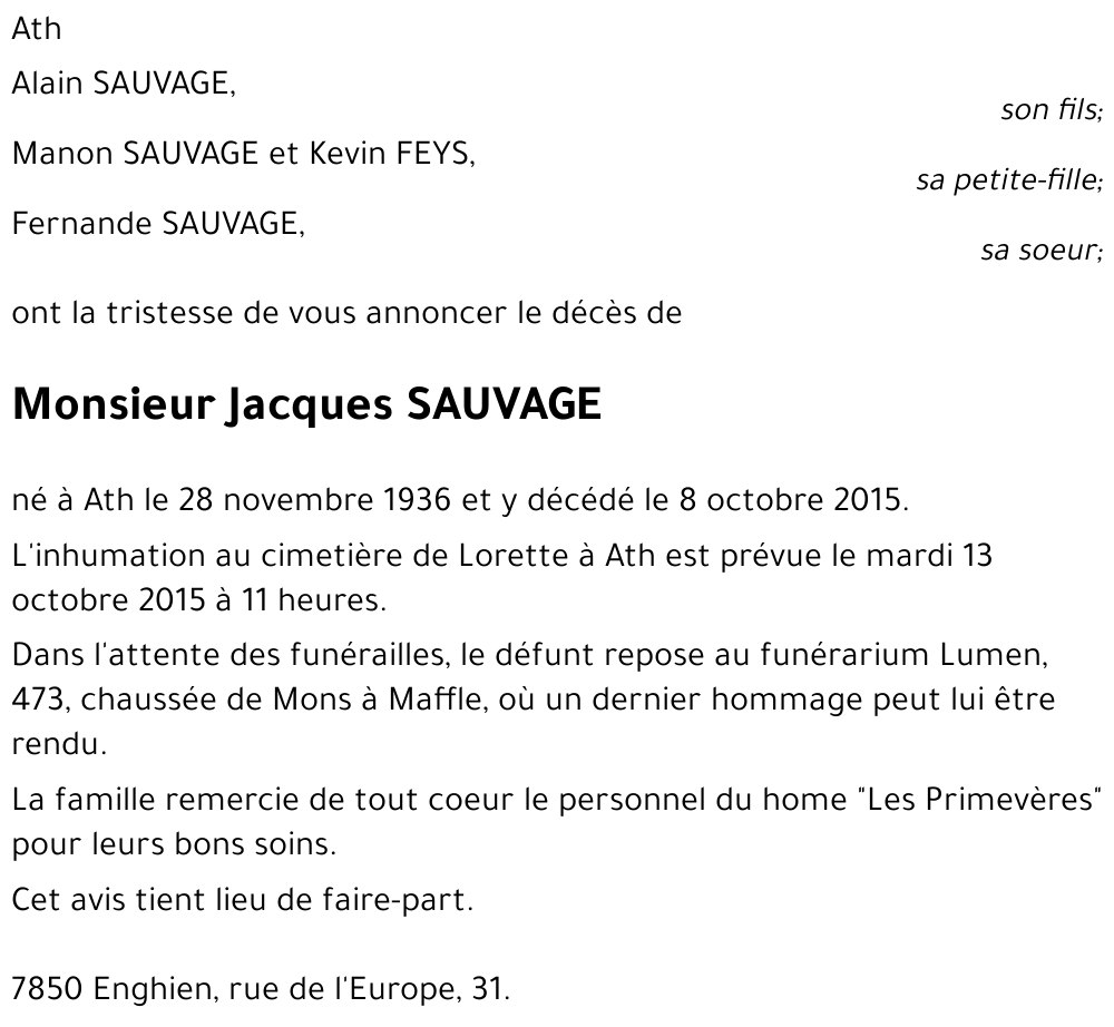 Jacques SAUVAGE