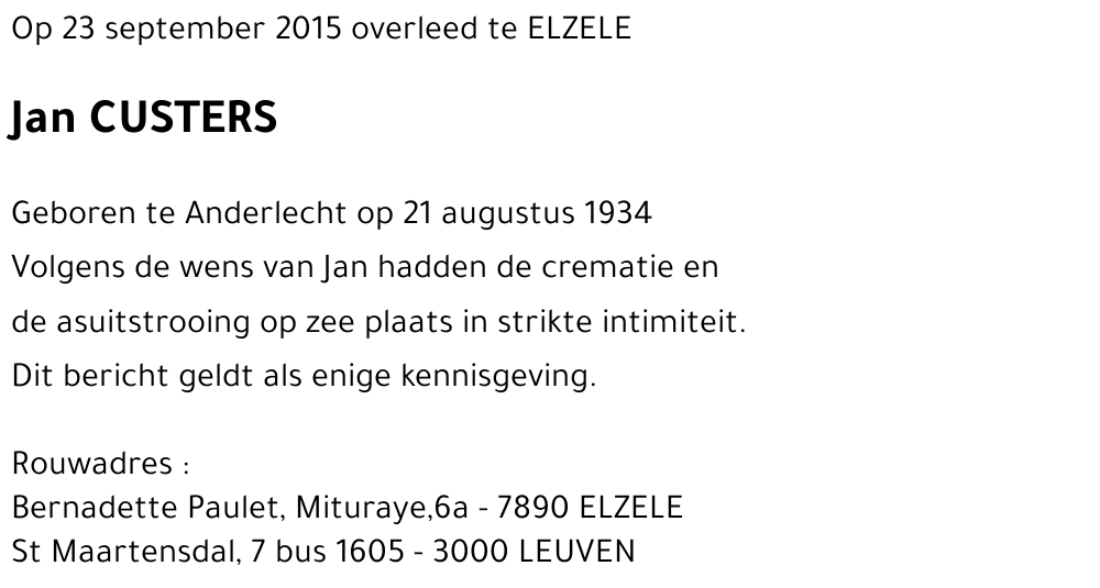 Jan CUSTERS