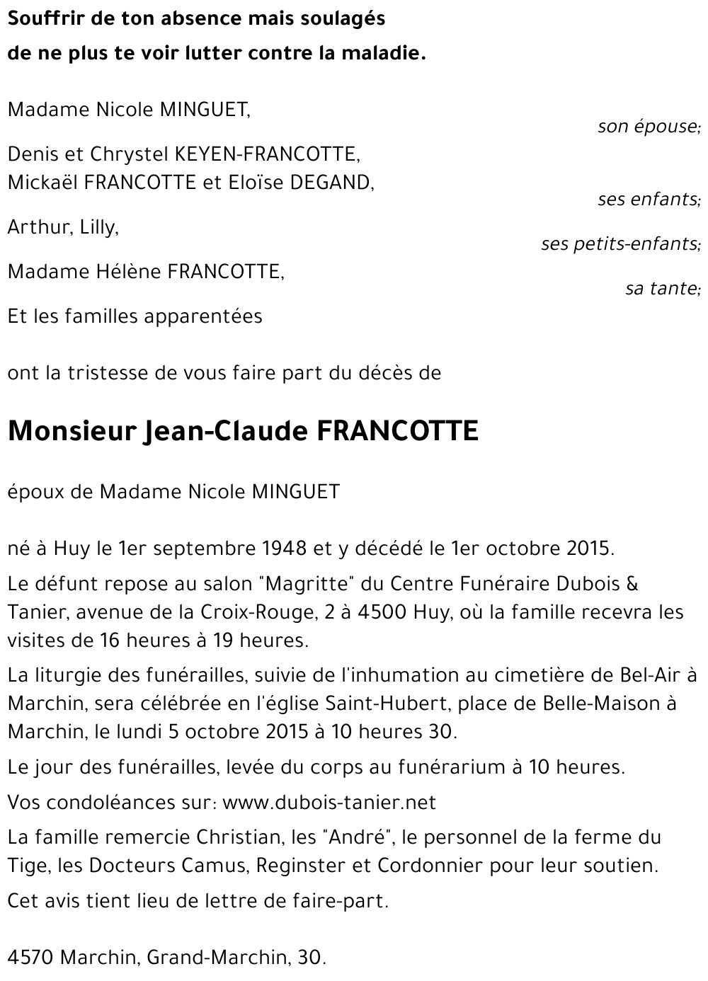 Jean-Claude FRANCOTTE